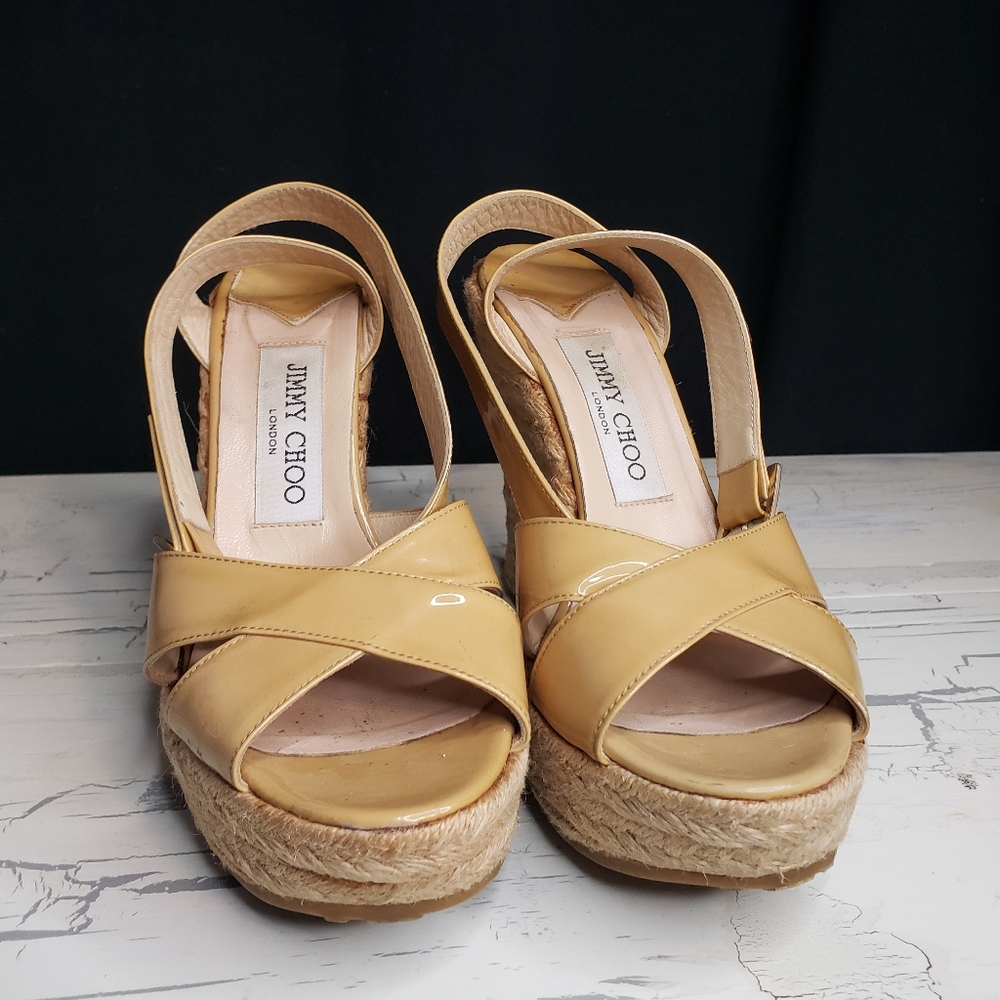 Jimmy Choo 'Phoenix' Espadrilles in Nude - size 6.5 - 7 Women's
